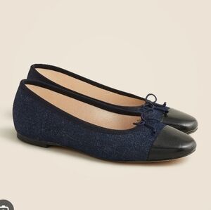 J. Crew Zoe Washed Denim Cap Toe Flats